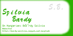 szilvia bardy business card